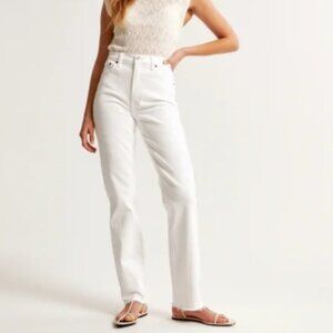 Abercrombie & Fitch White 90’s Straight Ultra High Rise Jeans